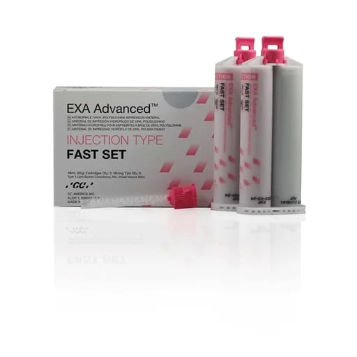 EXA Advanced VPS Fast Set Injection Refill Kit – 2 x 48mL Cartridges & 6 Mixing Tips EXA Advanced VPS Fast Set Injection Refill Kit – 2 x 48mL Cartridges & 6 Mixing Tips